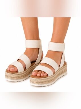 Esprit Ivory/White Platform Espadrille Sandals | SIZE 6.5